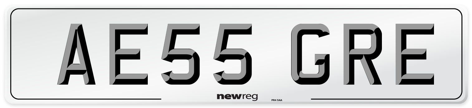 AE55 GRE Number Plate from New Reg